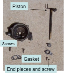 1954 Chevy Carburetor choke assembly disassembled